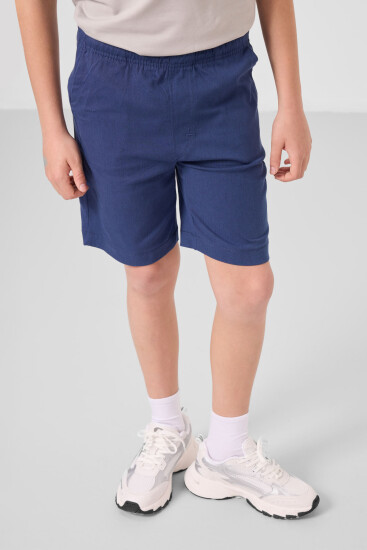 Taş-Parlament Pamuklu Oversize Fit Dokuma Hafif Esnek Chino Erkek Çocuk Şort Takım - 11278 - TOMMYLIFE (1)