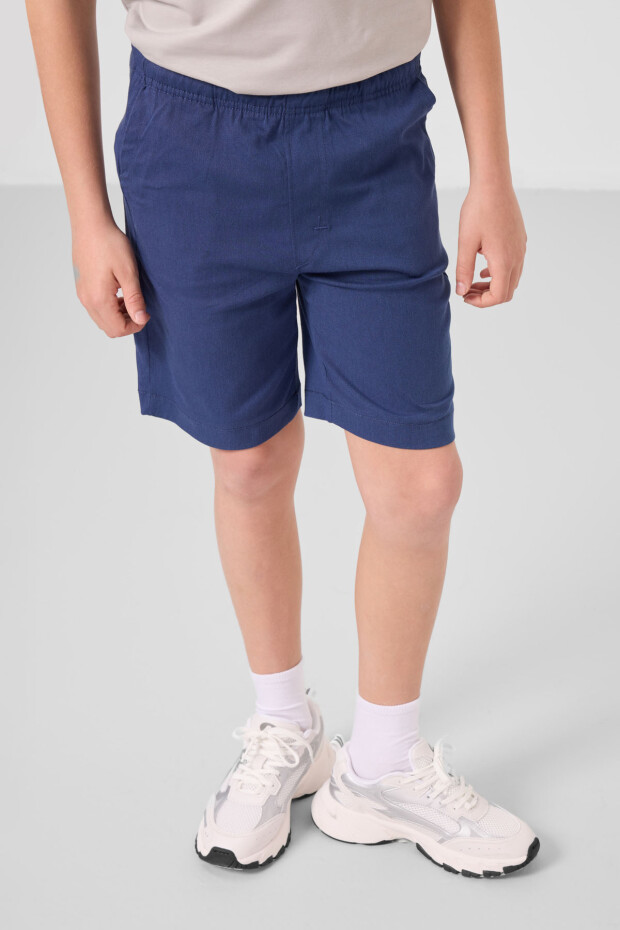 Taş-Parlament Pamuklu Oversize Fit Dokuma Hafif Esnek Chino Erkek Çocuk Şort Takım - 11278 - 2