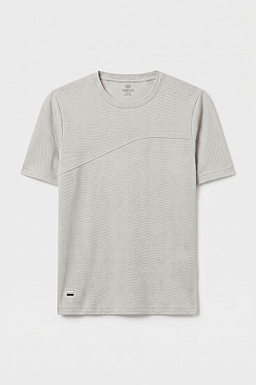 Taş Rahat Form Yüzeyi Dokulu Ön Dikiş Detaylı Erkek T-Shirt - 88437 