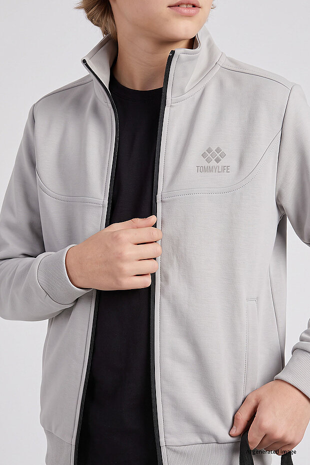 Taş Standart Fit Basic Dik Yaka Jogger Erkek Çocuk Eşofman Takım - 11327 - 2