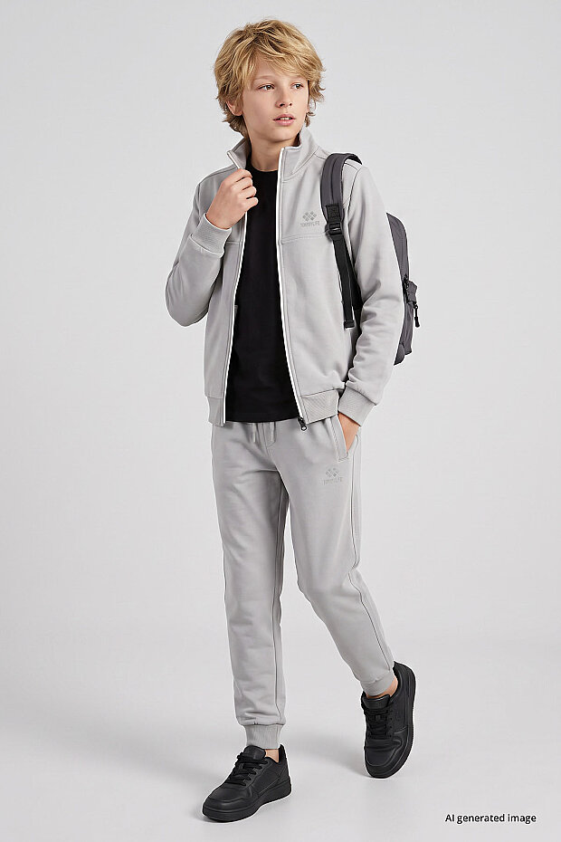 Taş Standart Fit Basic Dik Yaka Jogger Erkek Çocuk Eşofman Takım - 11327 - 1