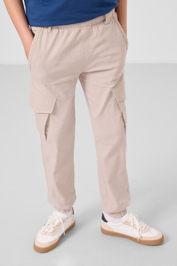 Taş Standart Fit Dokuma Hafif Esnek Chino Erkek Çocuk Pantolon - 11271 - 3