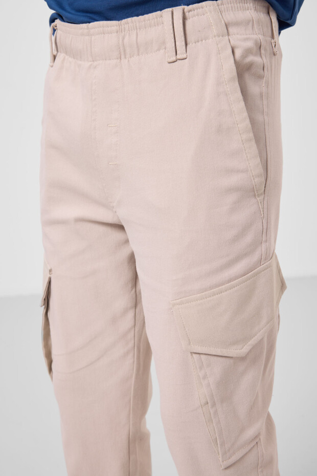 Taş Standart Fit Dokuma Hafif Esnek Chino Erkek Çocuk Pantolon - 11271 - 4