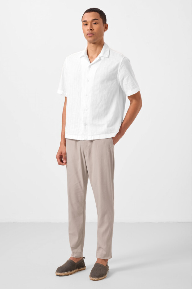 Taş Standart Fit Dokuma Hafif Esnek Chino Erkek Pantolon - 82177 - 3