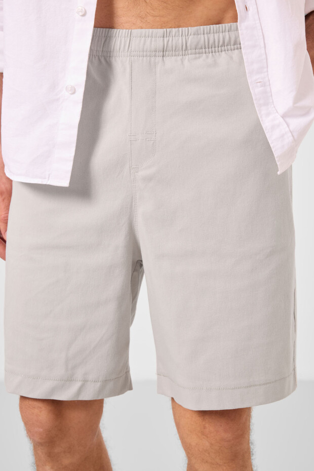 Taş Standart Fit Dokuma Hafif Esnek Chino Erkek Şort - 81293 - 3