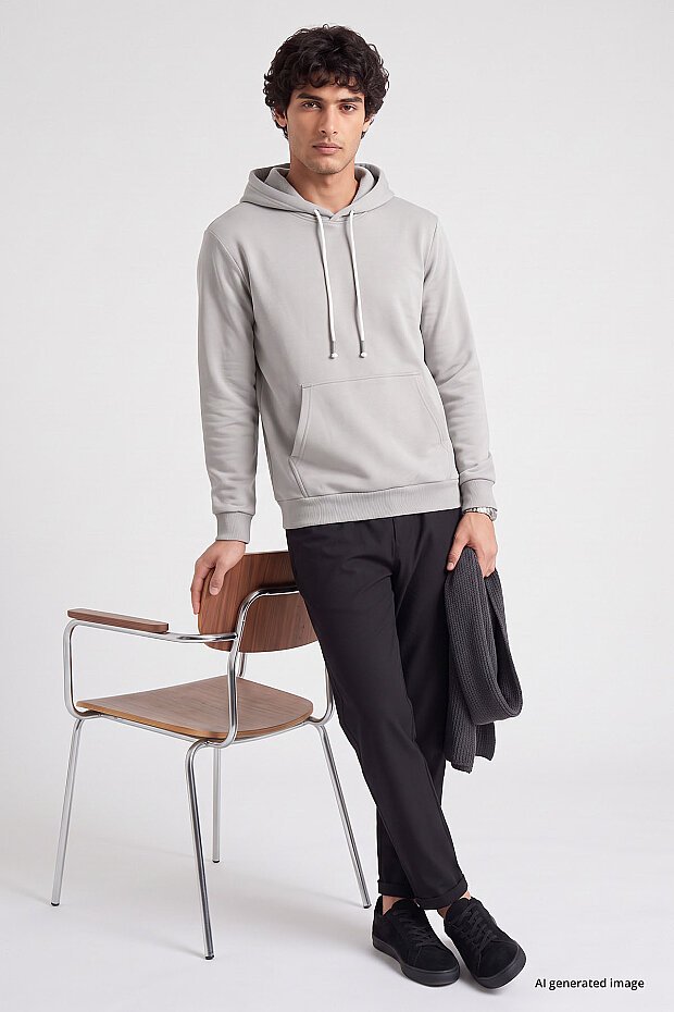 Taş Standart Kalıp Basic Erkek Sweatshirt - 88513 - 2