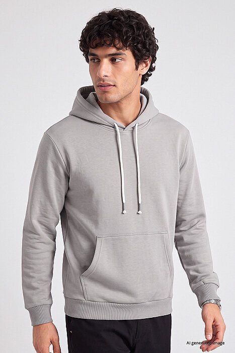 Taş Standart Kalıp Basic Erkek Sweatshirt - 88513 