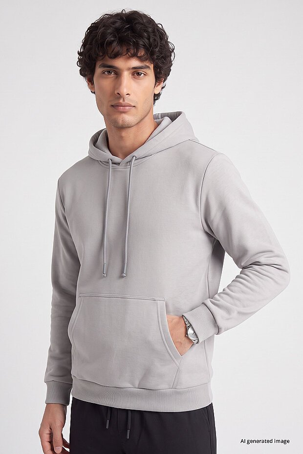 Taş Standart Kalıp Basic Erkek Sweatshirt - 88513 - 4