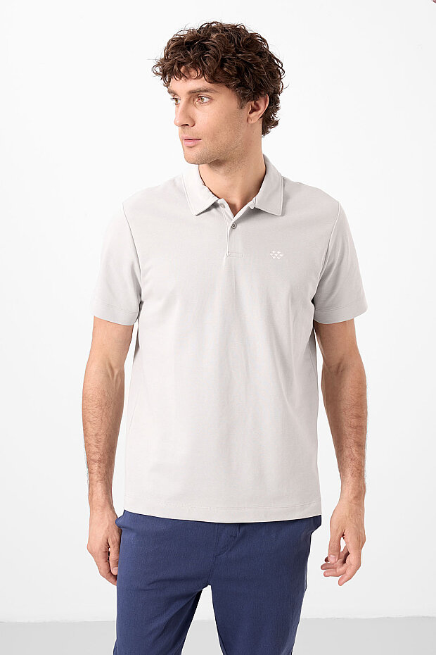 Taş Standart Kalıp Basic Polo Yaka Erkek T-Shirt - 87748 - 5
