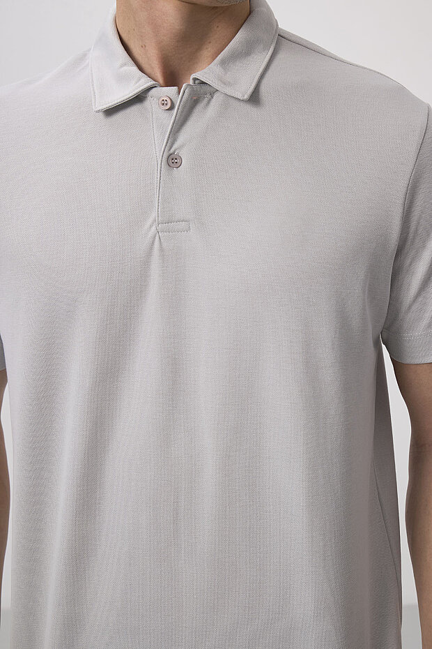 Taş Standart Kalıp Basic Polo Yaka Erkek T-Shirt - 87768 - 4