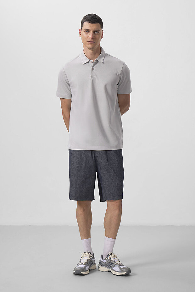 Taş Standart Kalıp Basic Polo Yaka Erkek T-Shirt - 87768 - 3