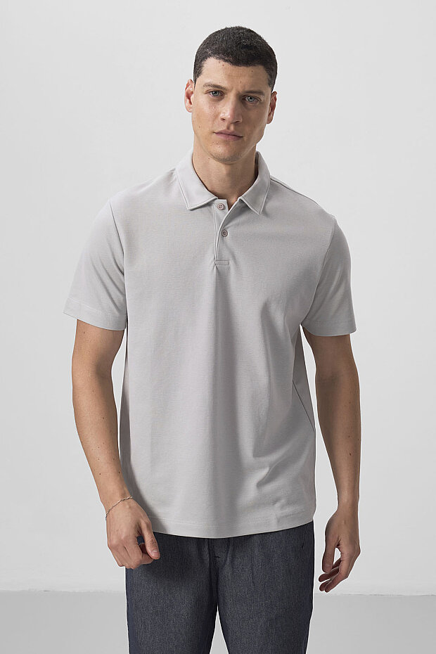 Taş Standart Kalıp Basic Polo Yaka Erkek T-Shirt - 87768 - 5