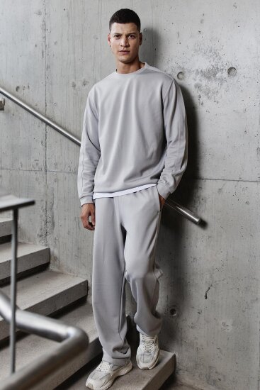 Taş Yüzeyi Dokulu Oversize Erkek Eşofman Takım - 85275 