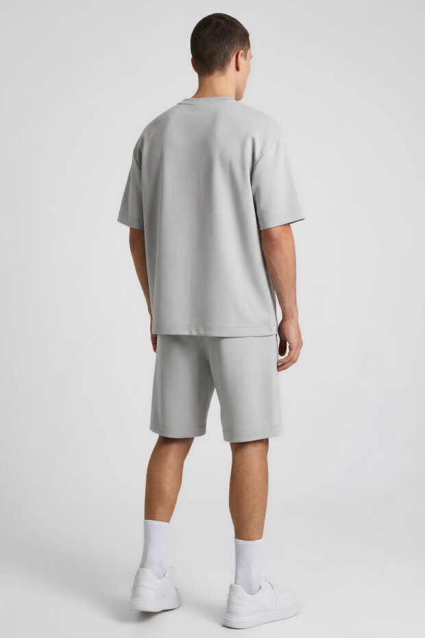 Taş Oversize Fit Basic Erkek Şort Takım - 85292 - 7
