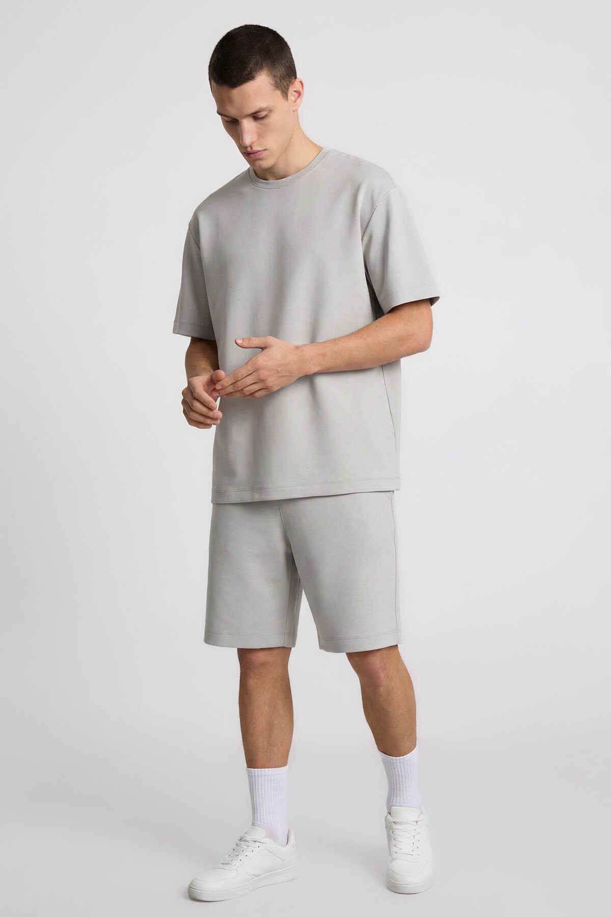 Taş Oversize Fit Basic Erkek Şort Takım - 85292 - TOMMYLIFE