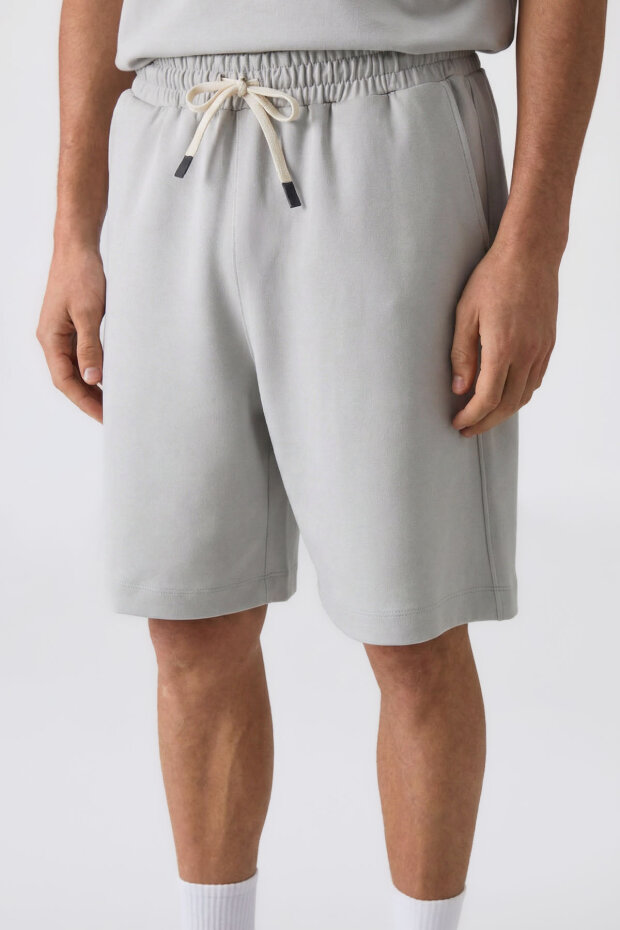 Taş Oversize Fit Basic Erkek Şort Takım - 85292 - 2