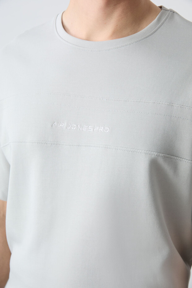 Taş Pamuklu Kalın Yumuşak Dokulu Oversize Fit Basic Erkek Şort Takım - 85257 - 5