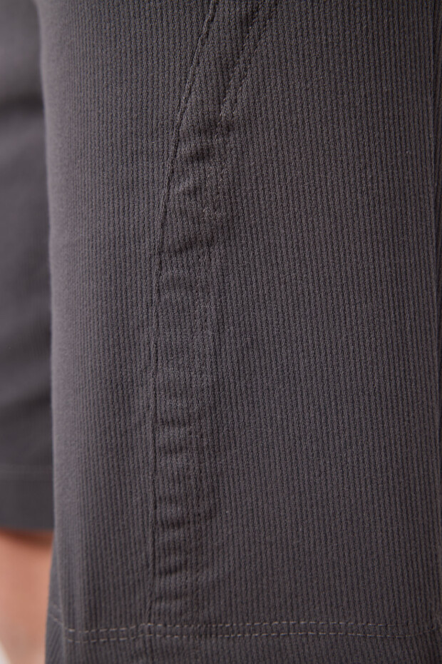 Taş-Antrasit Pamuklu Oversize Fit Dokuma Hafif Esnek Chino Erkek Çocuk Şort Takım - 11276 - 6