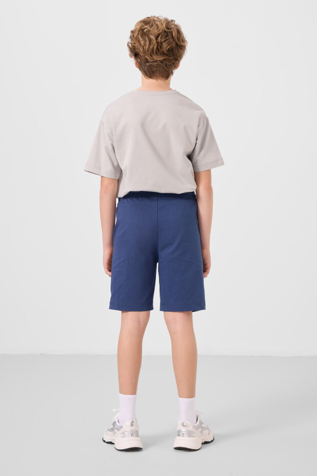 Taş-Parlament Pamuklu Oversize Fit Dokuma Hafif Esnek Chino Erkek Çocuk Şort Takım - 11277 - 7