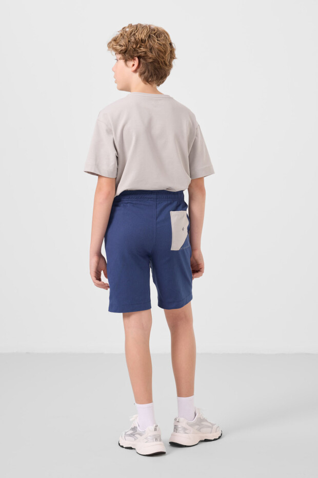 Taş-Parlament Pamuklu Oversize Fit Dokuma Hafif Esnek Chino Erkek Çocuk Şort Takım - 11278 - 7