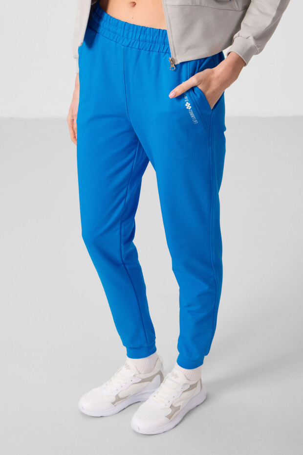 Taş-Saks Kapüşonlu Fermuarlı Standart Kalıp Kadın Eşofman Takım - 95328 - 5