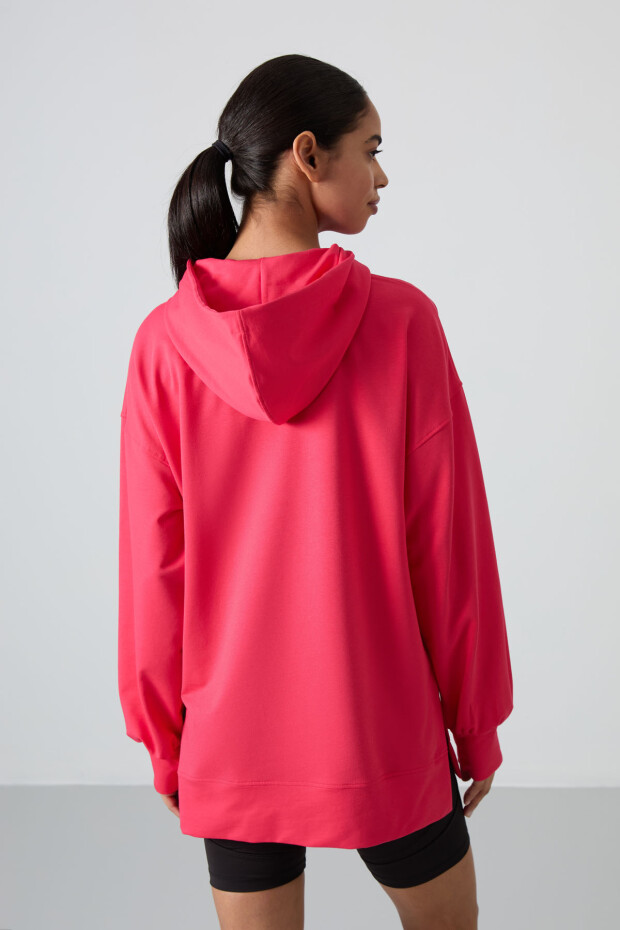 Viva Kırmızı Balon Kol Yazı Nakışlı Kadın Rahat Form Tunik Sweatshirt - 97163 - 6