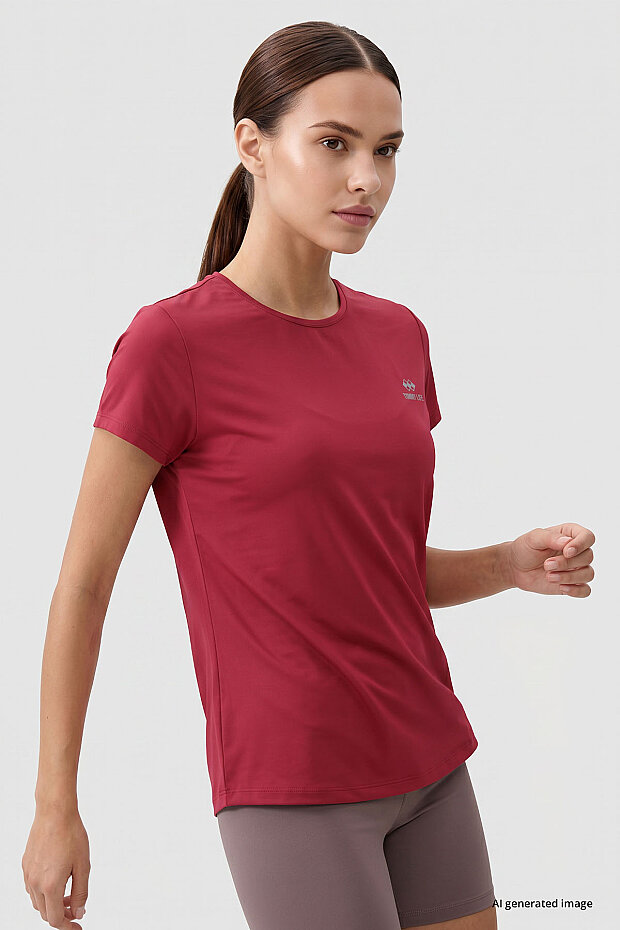 Viva Kırmızı Basic Kısa Kol Standart Kalıp O Yaka Kadın T-Shirt - 97144 - 4