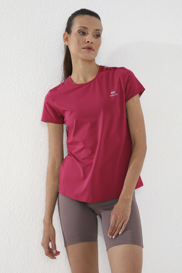 Viva Kırmızı Basic Kısa Kol Standart Kalıp O Yaka Kadın T-Shirt - 97144 - 2
