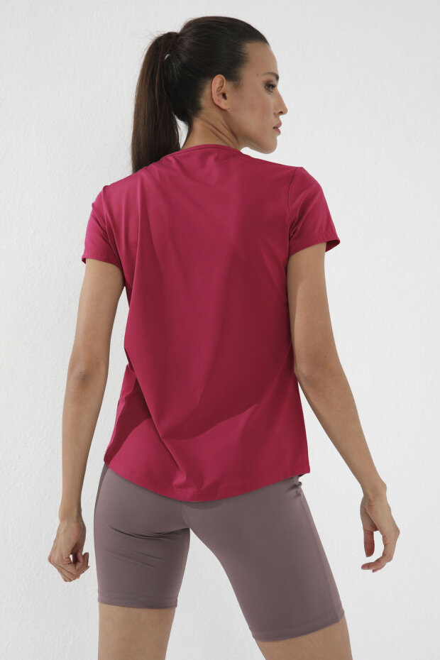 Viva Kırmızı Basic Kısa Kol Standart Kalıp O Yaka Kadın T-Shirt - 97144 - 6
