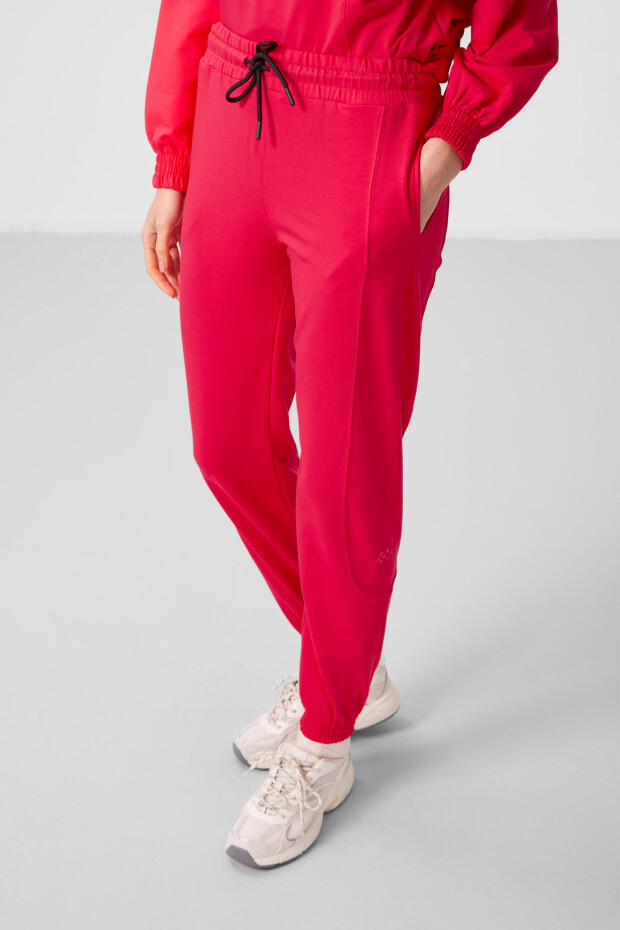 Viva Kırmızı O Yaka Basic Oversize Kadın Eşofman Tunik Takım - 95347 - 4